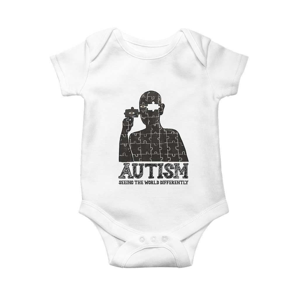 Autism Support Baby Onesie Autistic Seeing The World From A Different Angle Aesthetic