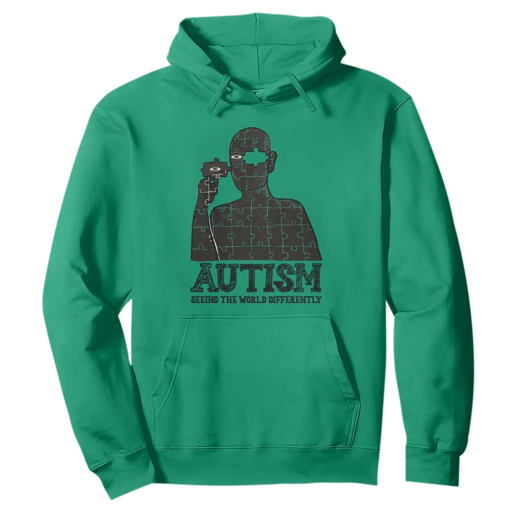 Autism Support Hoodie Autistic Seeing The World From A Different Angle Aesthetic