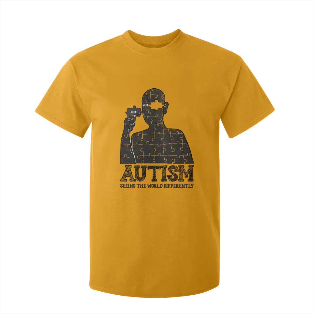Autism Support T Shirt For Kid Autistic Seeing The World From A Different Angle Aesthetic