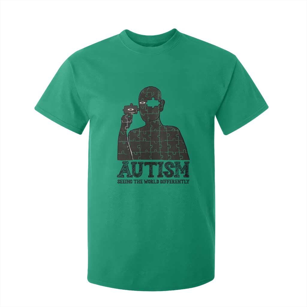 Autism Support T Shirt For Kid Autistic Seeing The World From A Different Angle Aesthetic