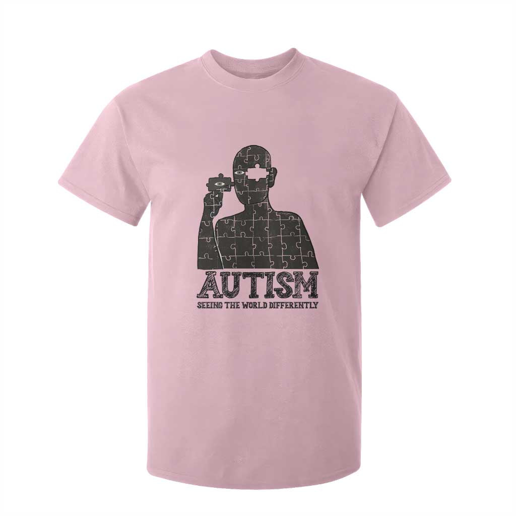 Autism Support T Shirt For Kid Autistic Seeing The World From A Different Angle Aesthetic