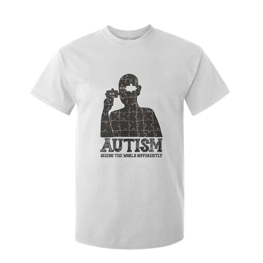 Autism Support T Shirt For Kid Autistic Seeing The World From A Different Angle Aesthetic
