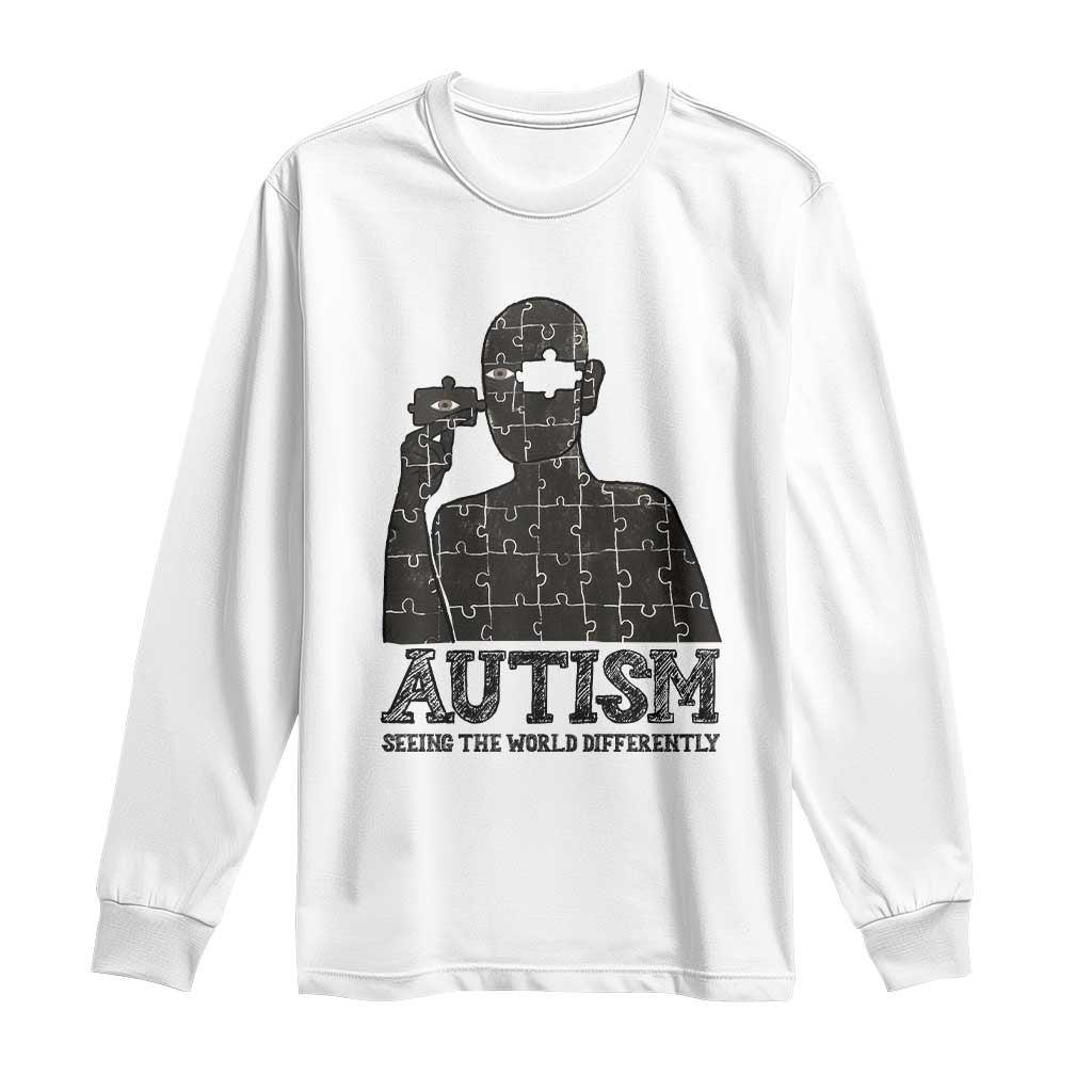 Autism Support Long Sleeve Shirt Autistic Seeing The World From A Different Angle Aesthetic