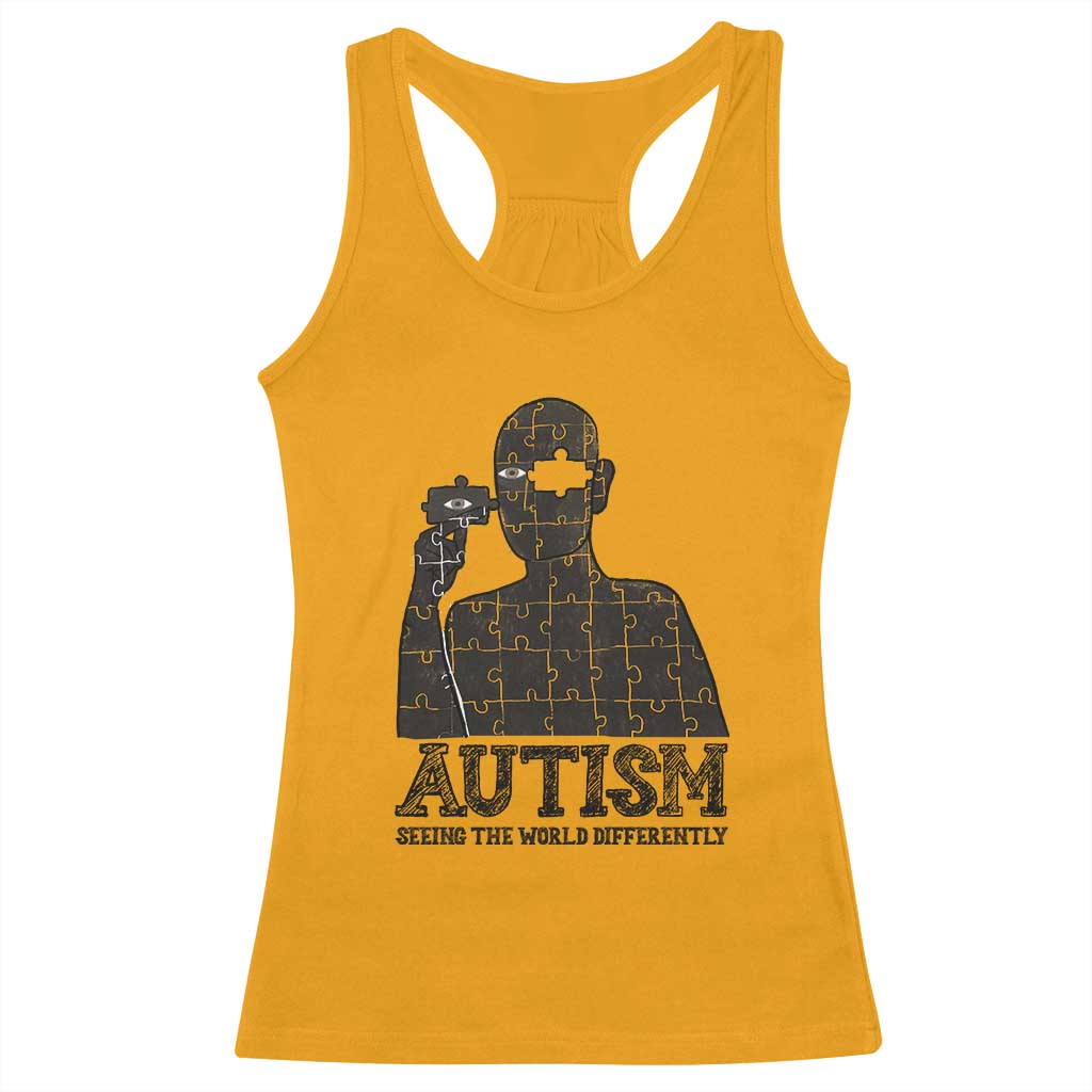 Autism Support Racerback Tank Top Autistic Seeing The World From A Different Angle Aesthetic