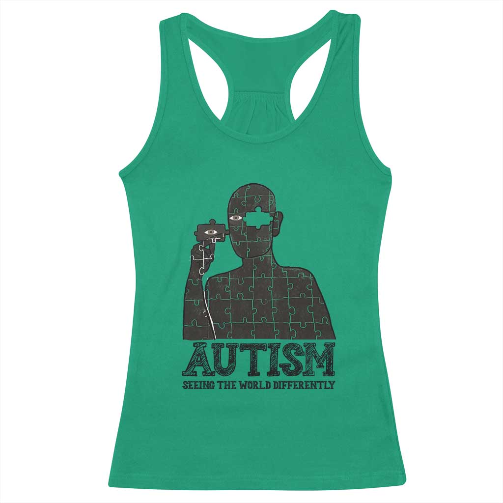 Autism Support Racerback Tank Top Autistic Seeing The World From A Different Angle Aesthetic