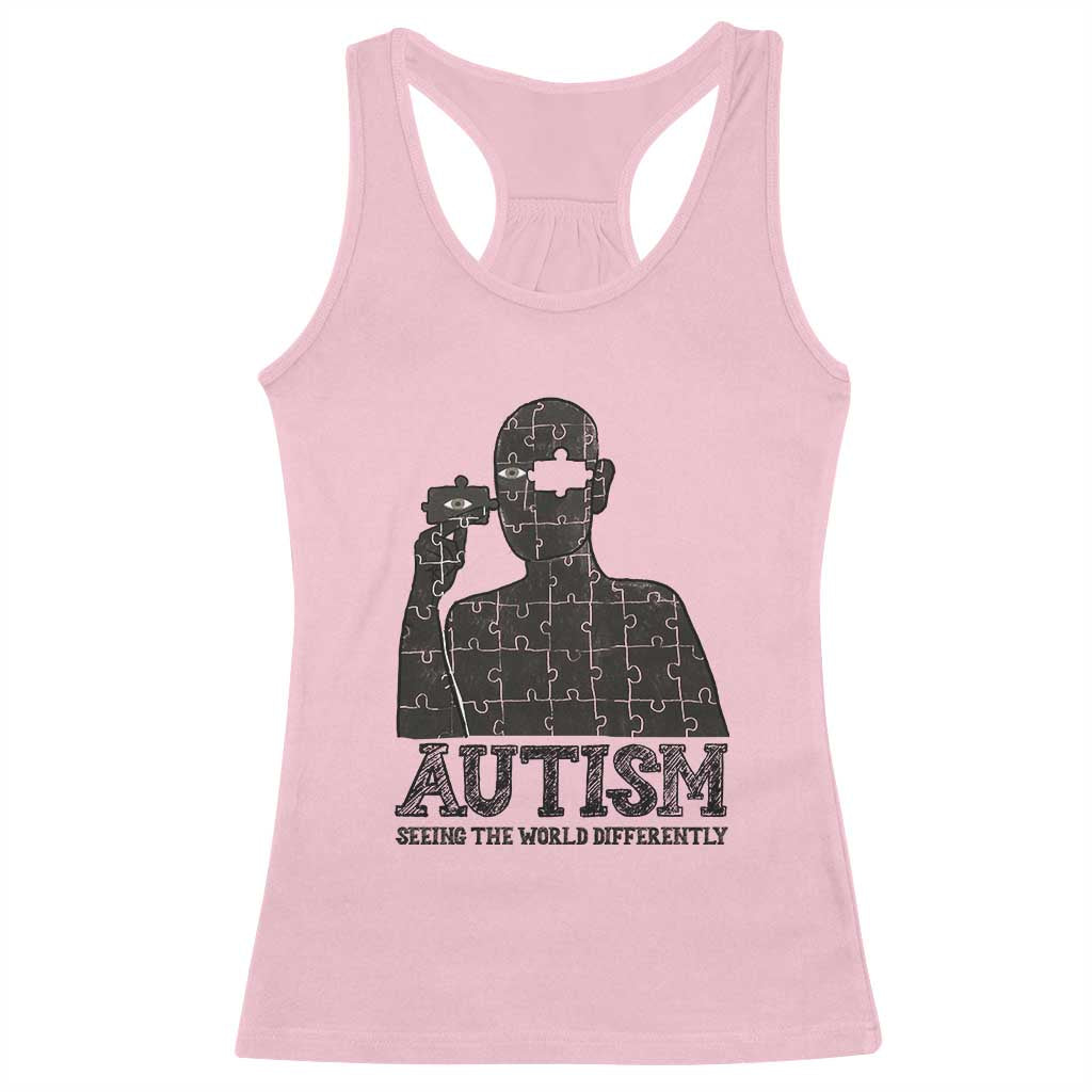 Autism Support Racerback Tank Top Autistic Seeing The World From A Different Angle Aesthetic