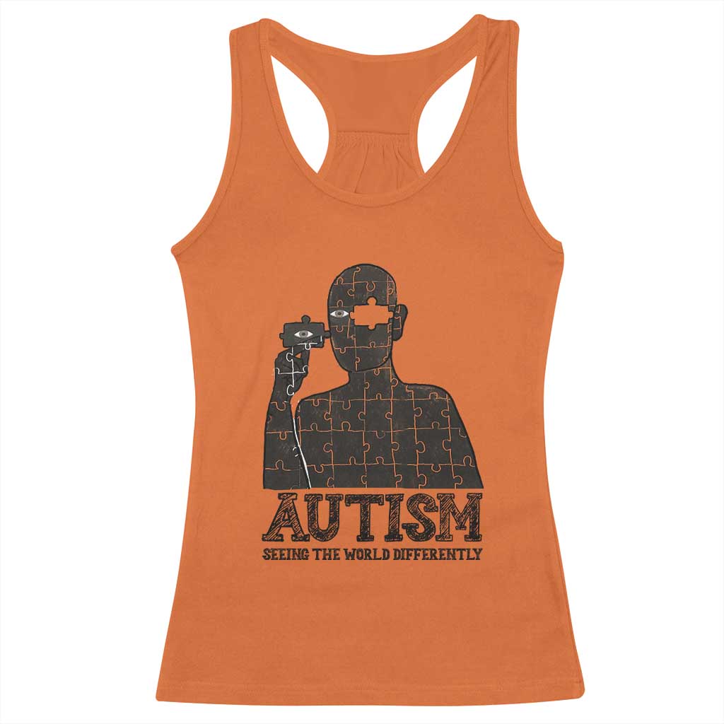 Autism Support Racerback Tank Top Autistic Seeing The World From A Different Angle Aesthetic