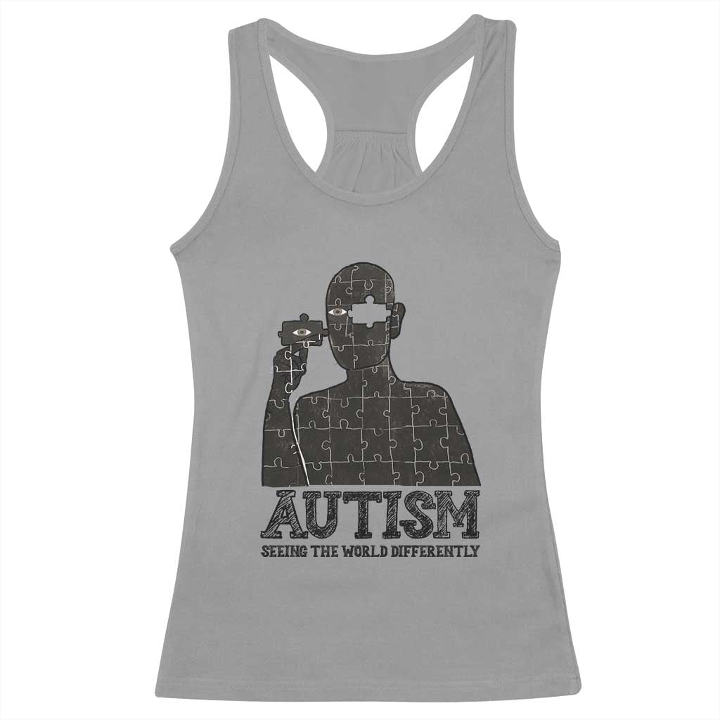 Autism Support Racerback Tank Top Autistic Seeing The World From A Different Angle Aesthetic