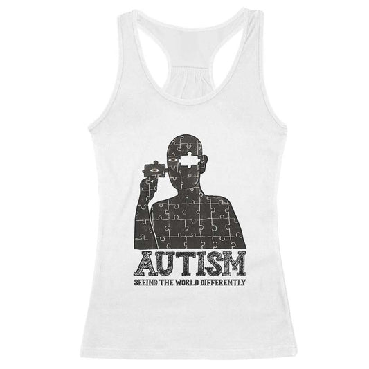 Autism Support Racerback Tank Top Autistic Seeing The World From A Different Angle Aesthetic