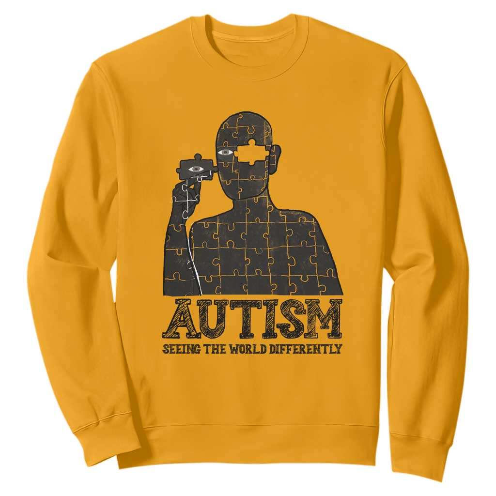 Autism Support Sweatshirt Autistic Seeing The World From A Different Angle Aesthetic