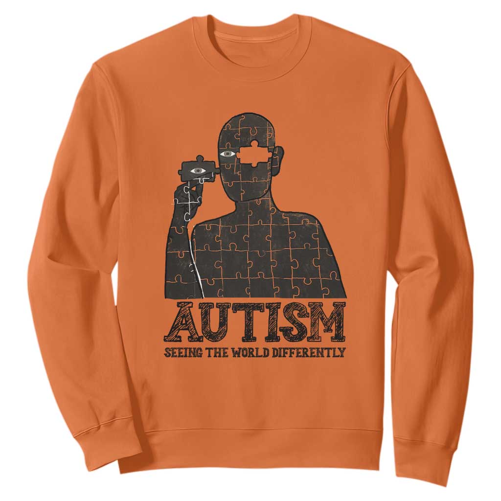 Autism Support Sweatshirt Autistic Seeing The World From A Different Angle Aesthetic