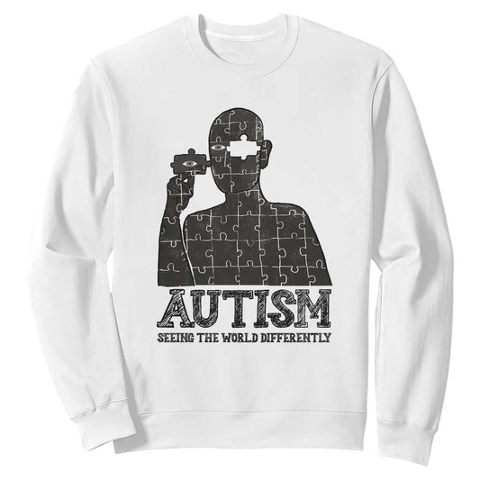 Autism Support Sweatshirt Autistic Seeing The World From A Different Angle Aesthetic