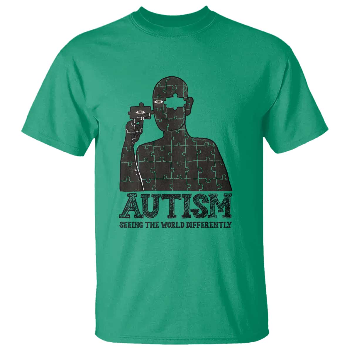 Autism Support T Shirt Autistic Seeing The World From A Different Angle Aesthetic