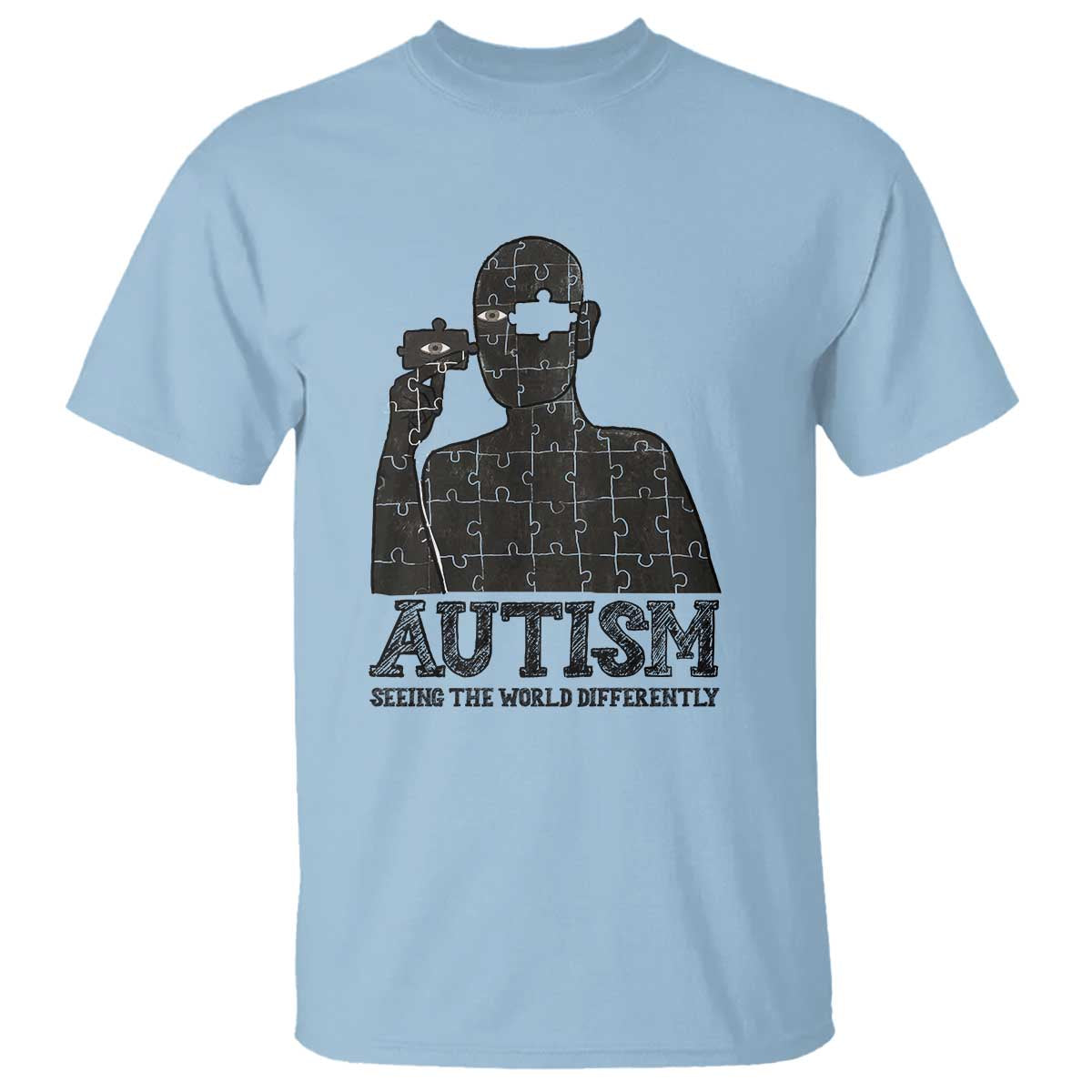 Autism Support T Shirt Autistic Seeing The World From A Different Angle Aesthetic