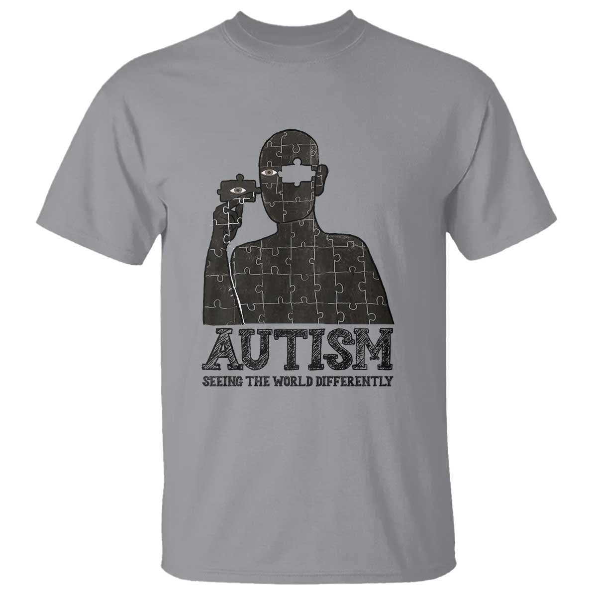 Autism Support T Shirt Autistic Seeing The World From A Different Angle Aesthetic