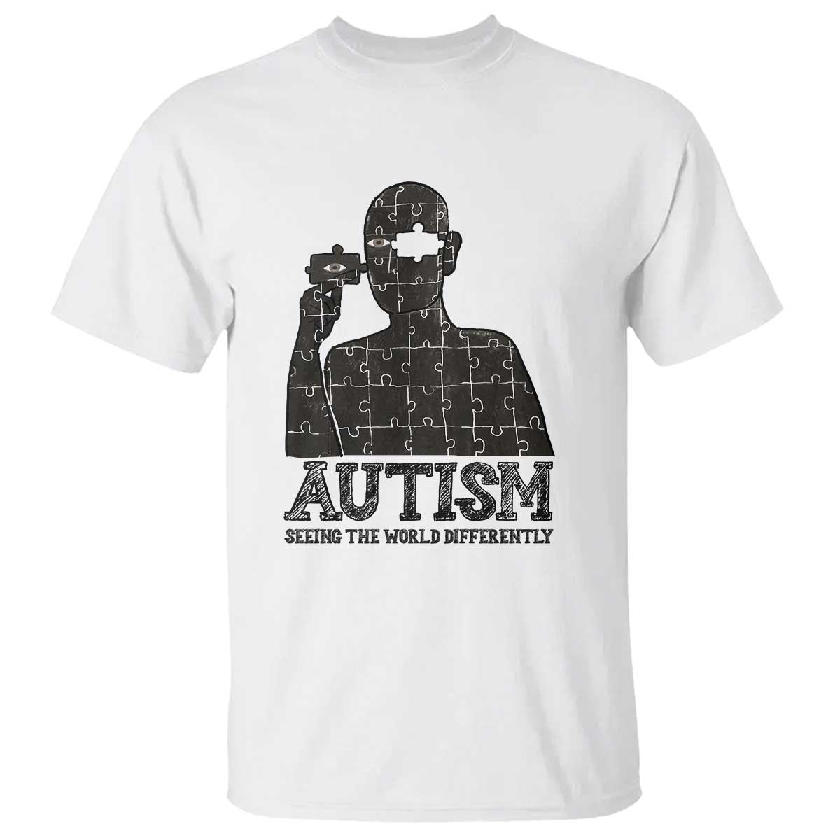 Autism Support T Shirt Autistic Seeing The World From A Different Angle Aesthetic