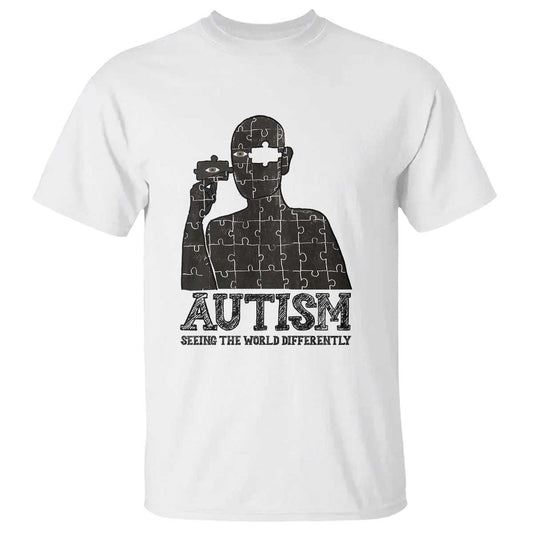 Autism Support T Shirt Autistic Seeing The World From A Different Angle Aesthetic