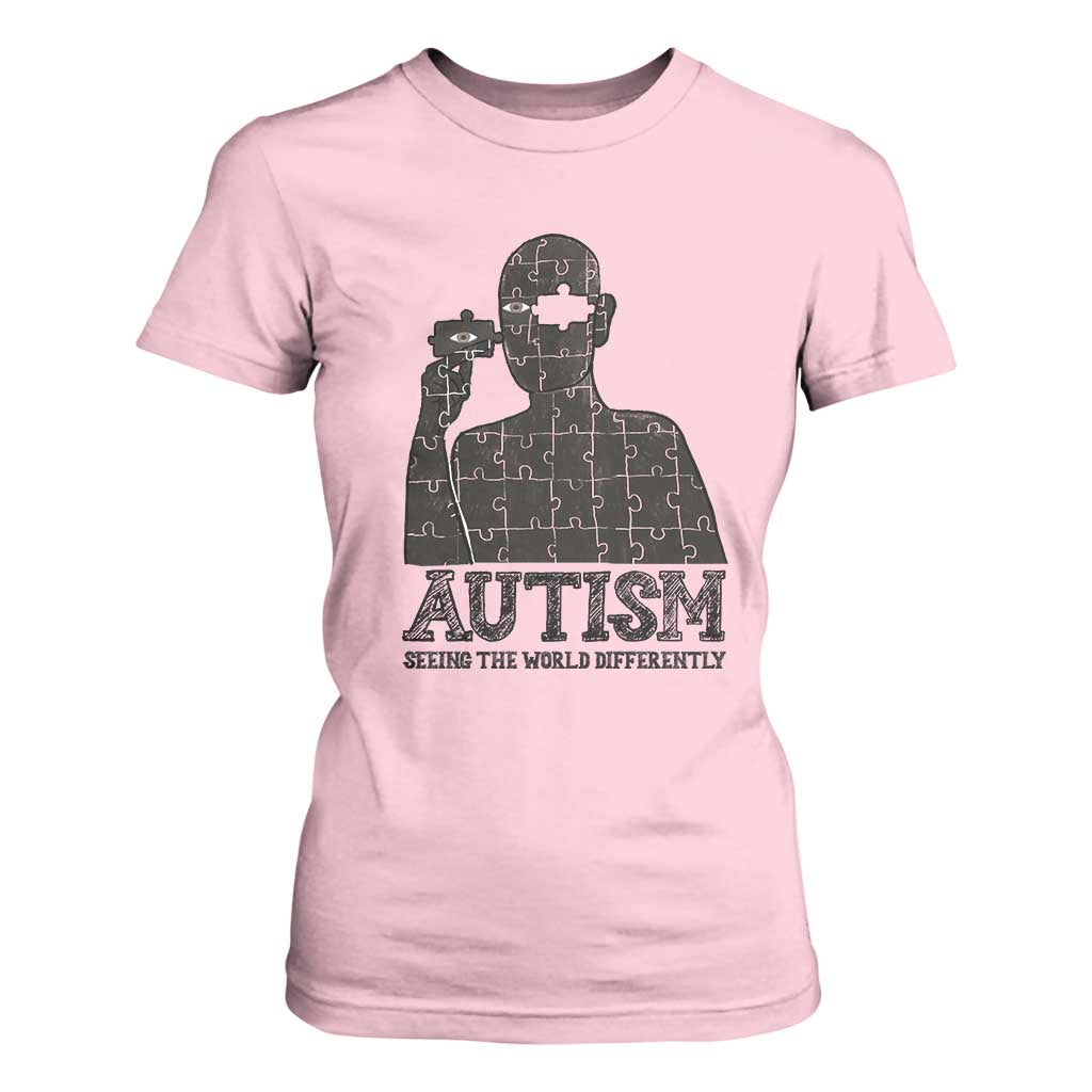 Autism Support T Shirt For Women Autistic Seeing The World From A Different Angle Aesthetic