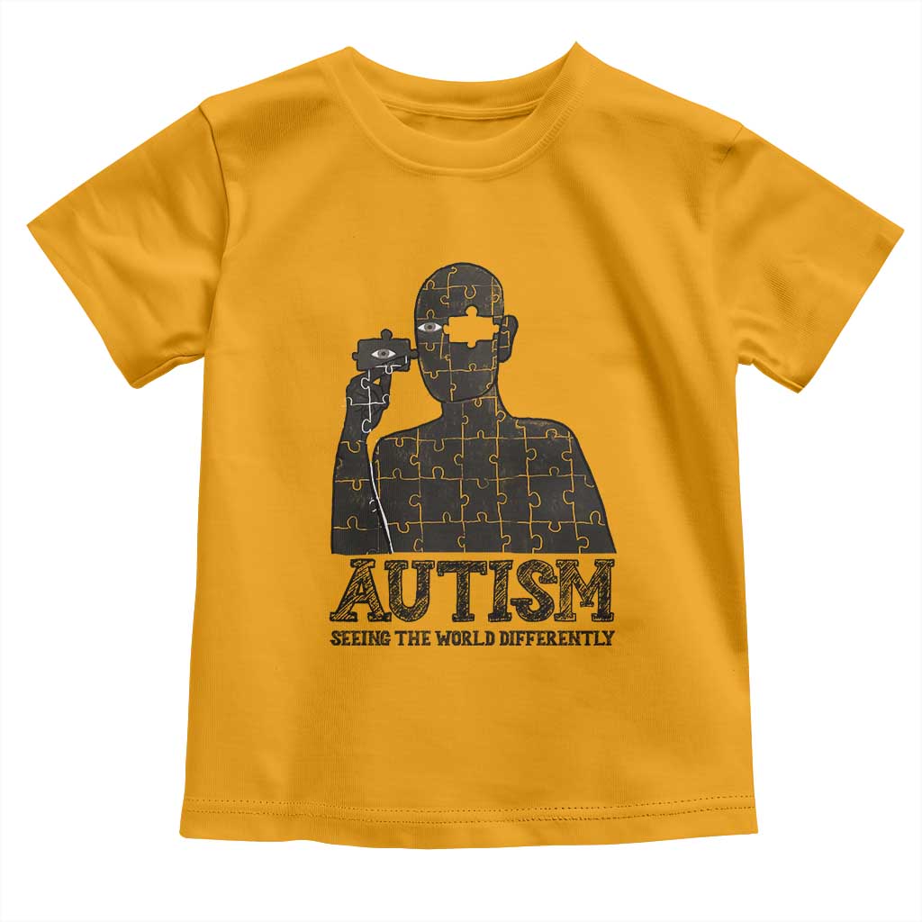 Autism Support Toddler T Shirt Autistic Seeing The World From A Different Angle Aesthetic