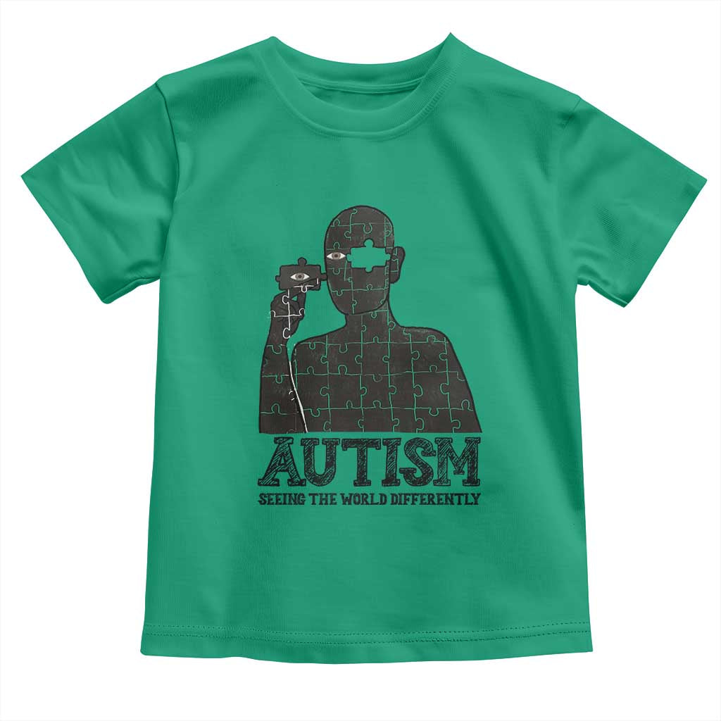 Autism Support Toddler T Shirt Autistic Seeing The World From A Different Angle Aesthetic