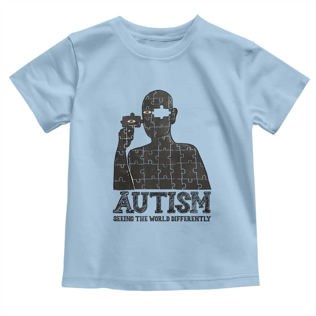 Autism Support Toddler T Shirt Autistic Seeing The World From A Different Angle Aesthetic