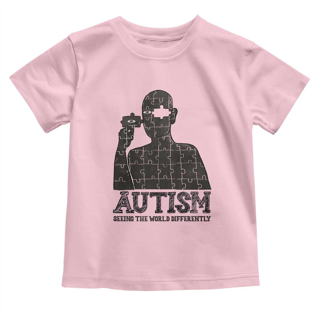 Autism Support Toddler T Shirt Autistic Seeing The World From A Different Angle Aesthetic