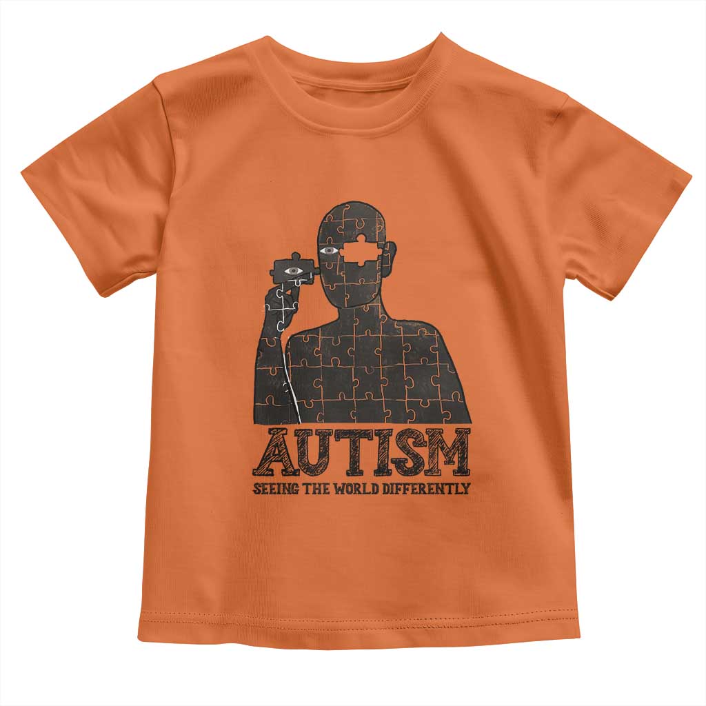 Autism Support Toddler T Shirt Autistic Seeing The World From A Different Angle Aesthetic