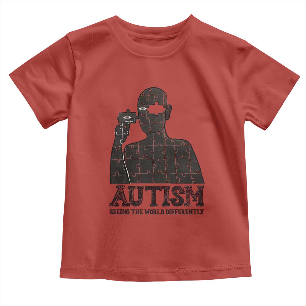 Autism Support Toddler T Shirt Autistic Seeing The World From A Different Angle Aesthetic