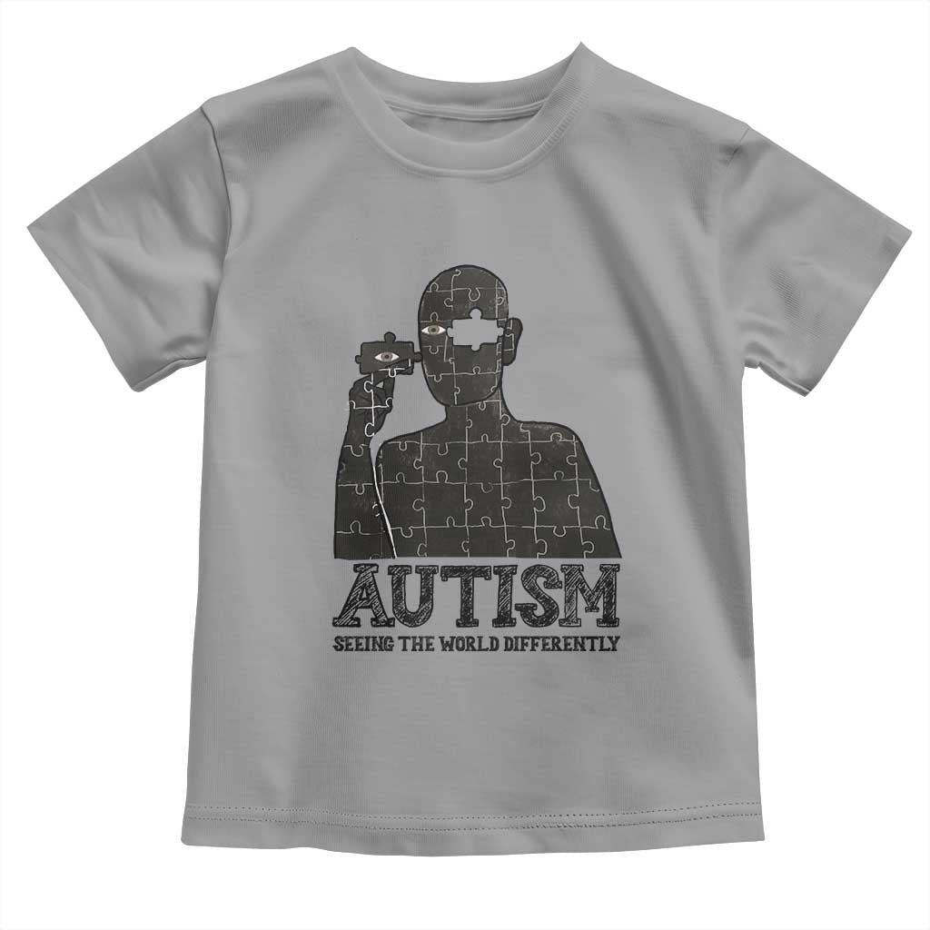 Autism Support Toddler T Shirt Autistic Seeing The World From A Different Angle Aesthetic
