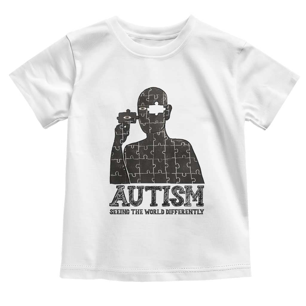 Autism Support Toddler T Shirt Autistic Seeing The World From A Different Angle Aesthetic