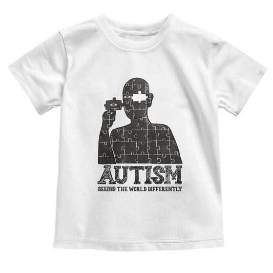 Autism Support Toddler T Shirt Autistic Seeing The World From A Different Angle Aesthetic