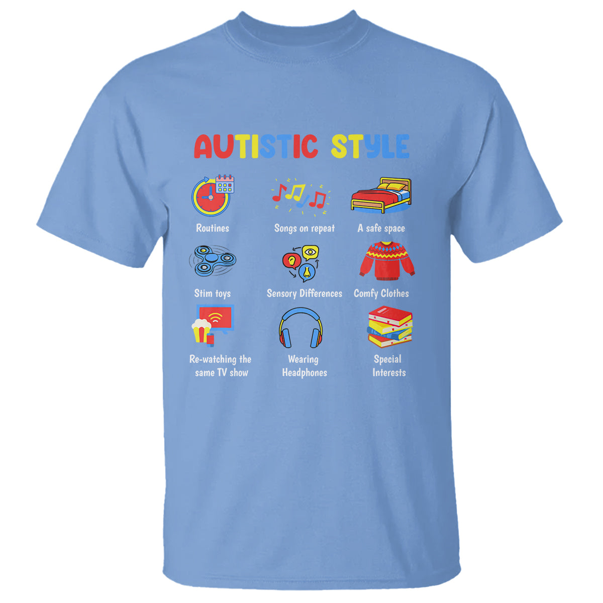 autism-awareness-t-shirt-autistic-style-routines-song-on-repeat-stim-toys-sensory-differences