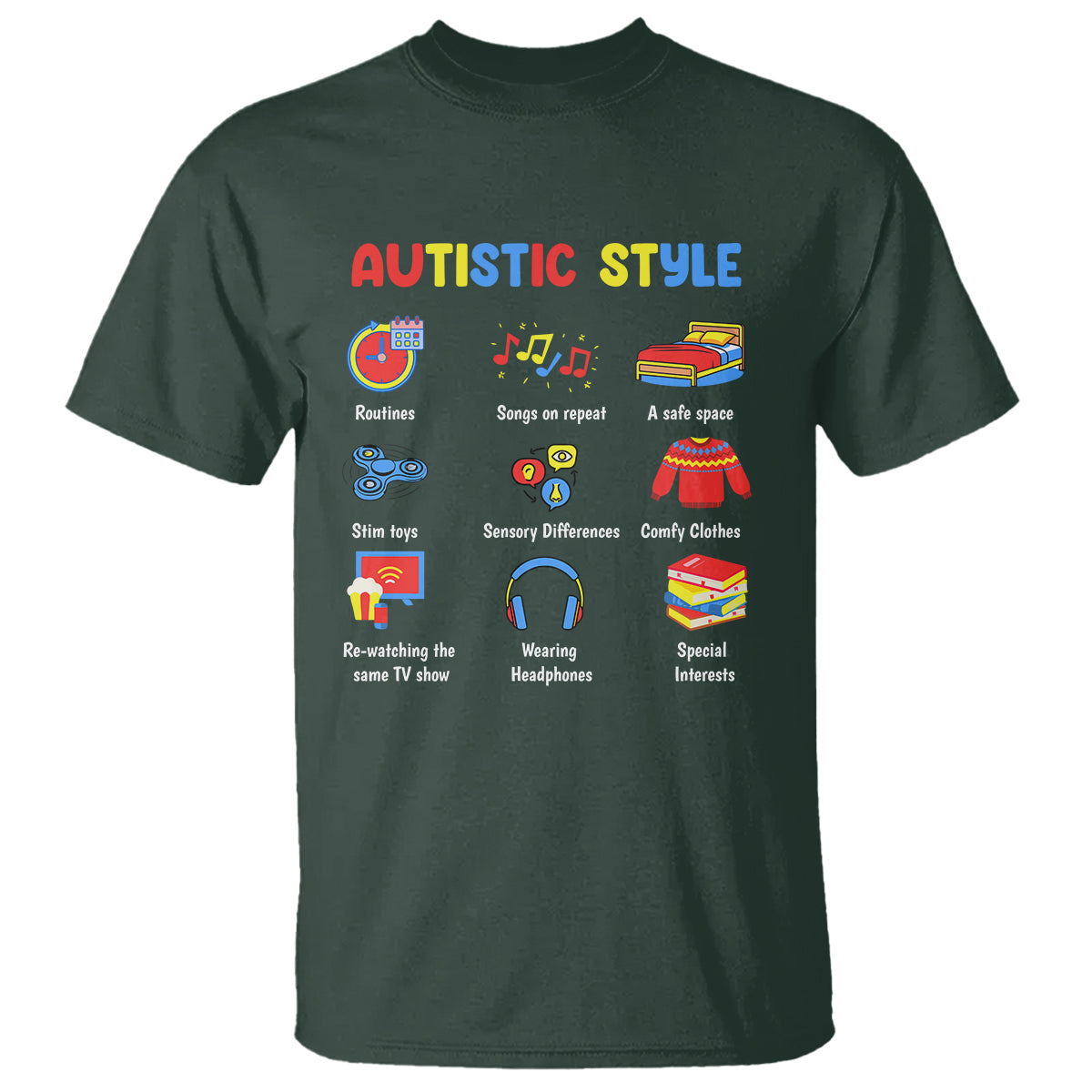 autism-awareness-t-shirt-autistic-style-routines-song-on-repeat-stim-toys-sensory-differences