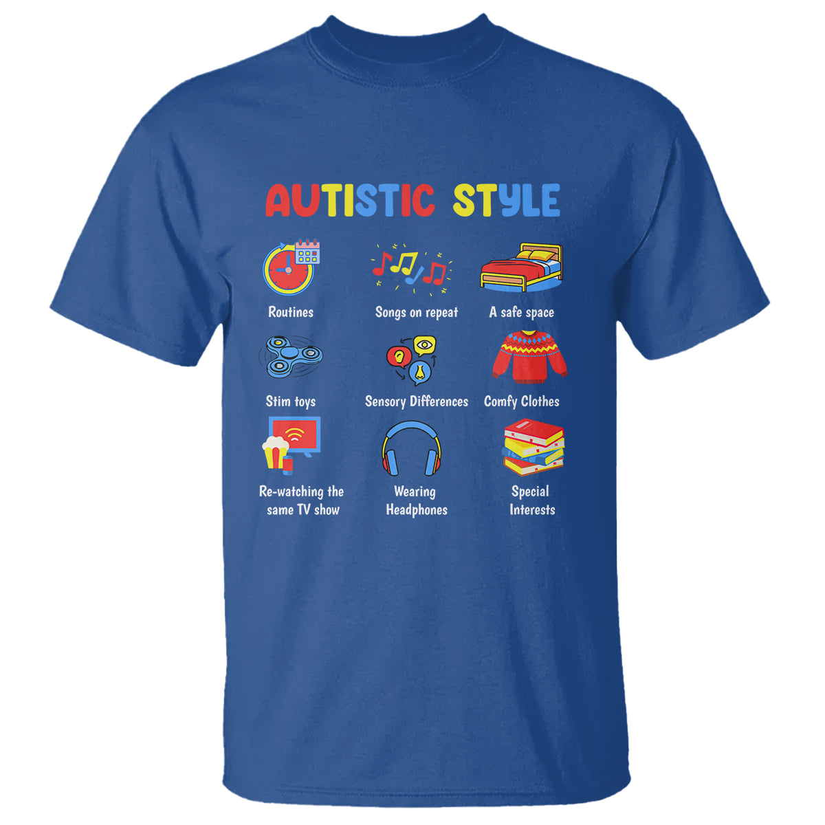 autism-awareness-t-shirt-autistic-style-routines-song-on-repeat-stim-toys-sensory-differences