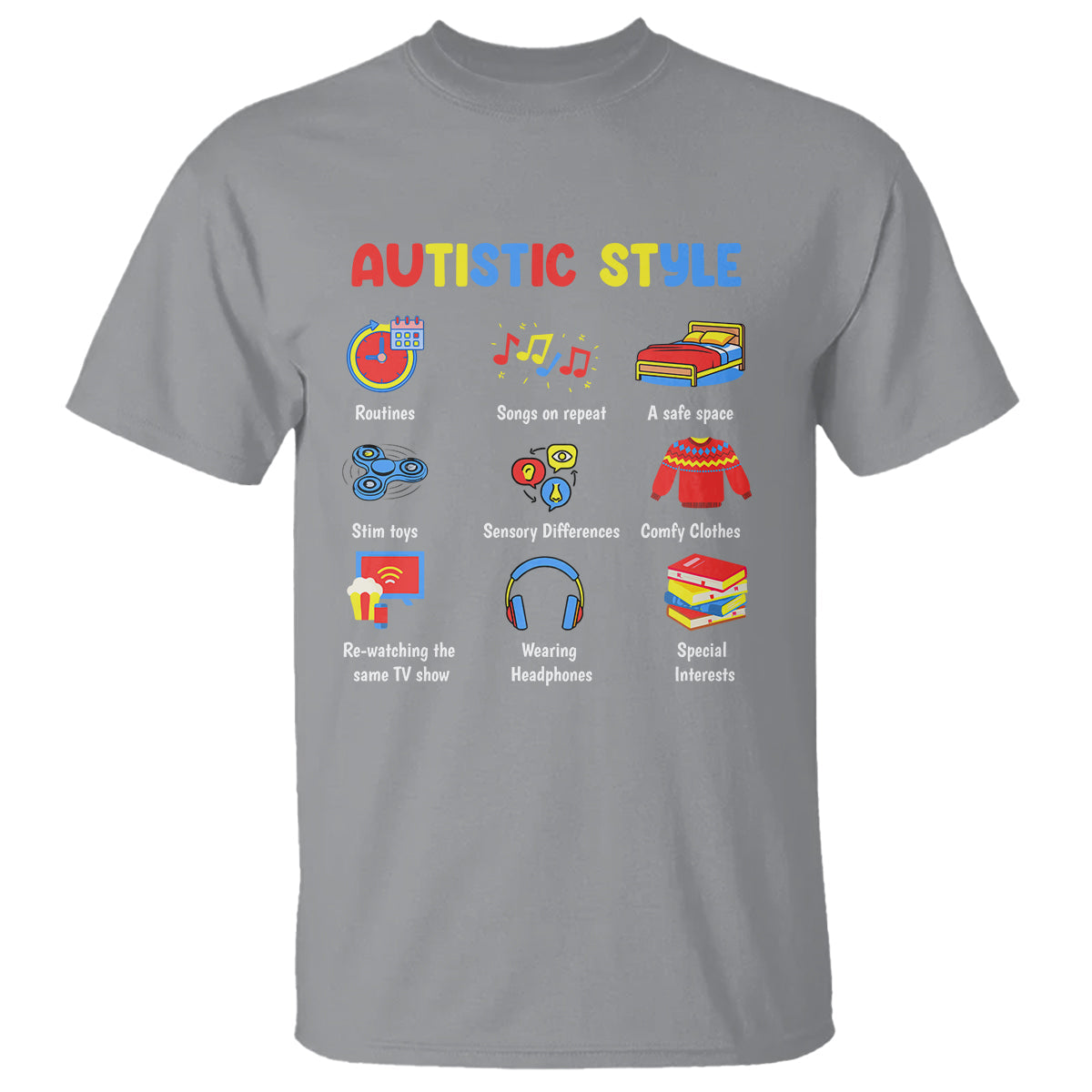 autism-awareness-t-shirt-autistic-style-routines-song-on-repeat-stim-toys-sensory-differences