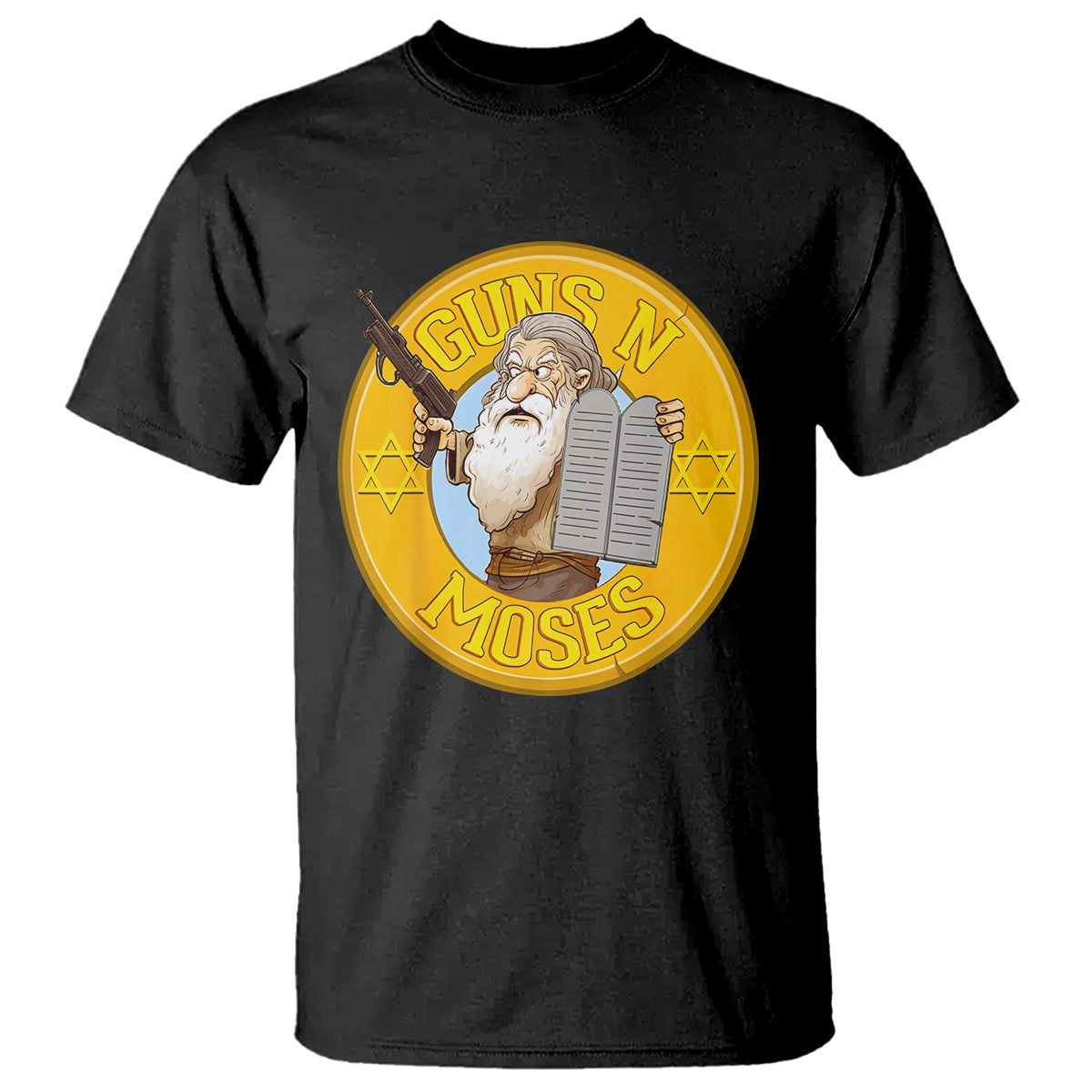 funny-passover-guns-n-moses-jewish-t-shirt-1