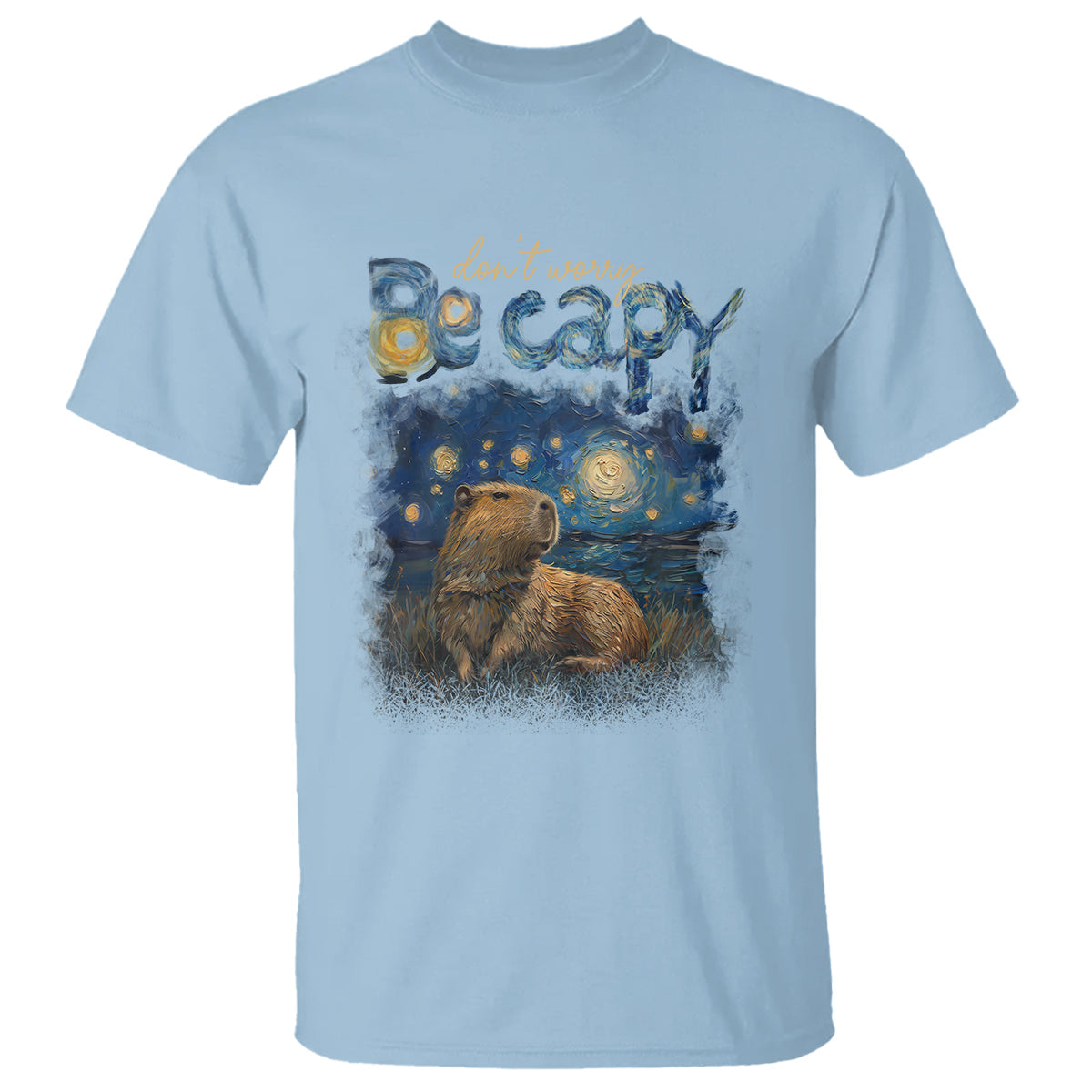capybara-lover-t-shirt-dont-worry-be-capy-starry-night