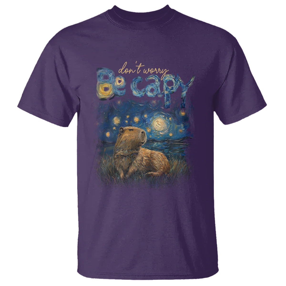 capybara-lover-t-shirt-dont-worry-be-capy-starry-night