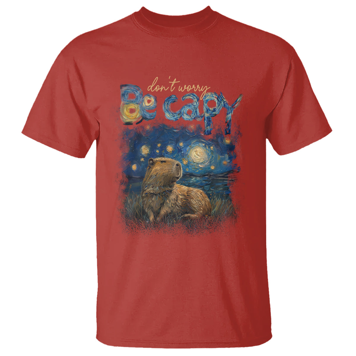 capybara-lover-t-shirt-dont-worry-be-capy-starry-night