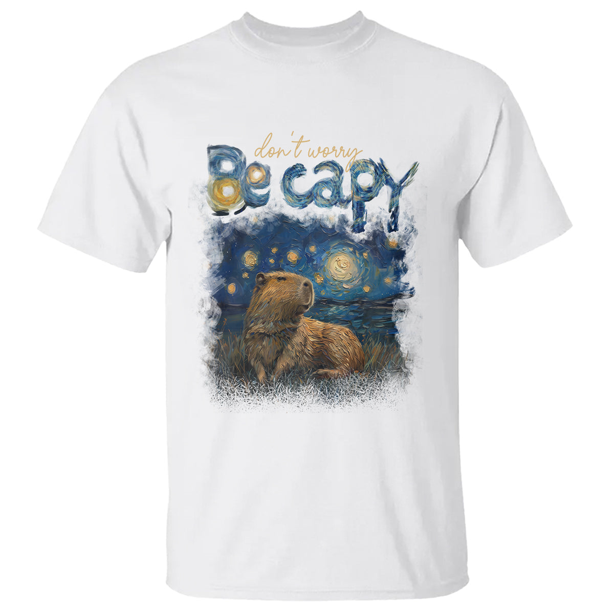 capybara-lover-t-shirt-dont-worry-be-capy-starry-night