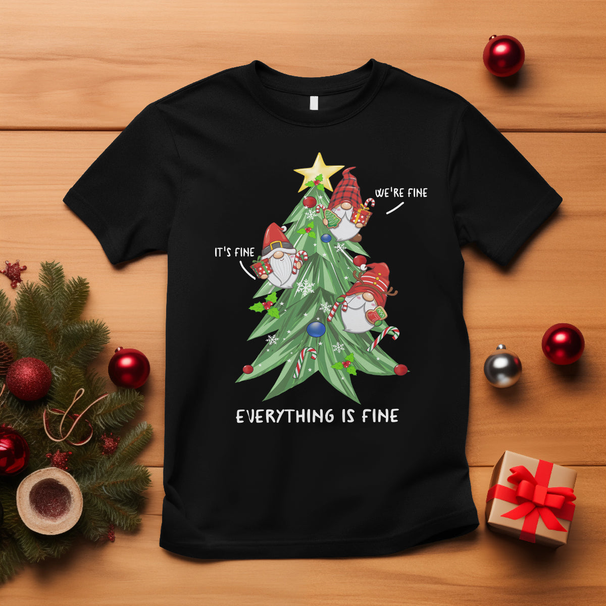 its-fine-were-fine-everythings-fine-funny-gnomies-t-shirt-with-christmas-tree