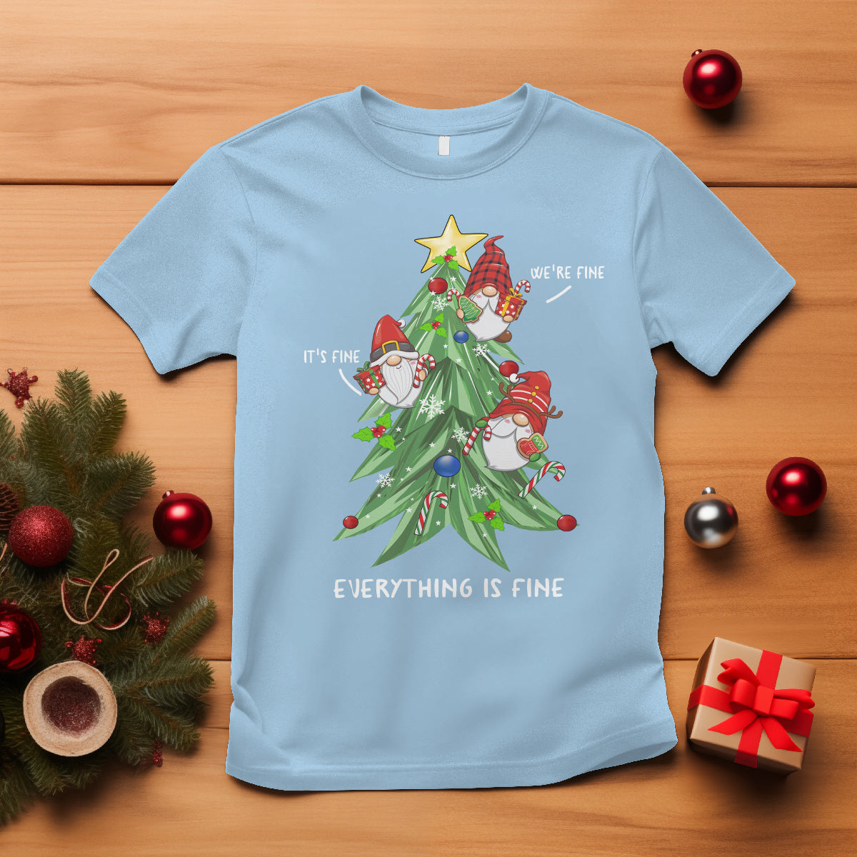 its-fine-were-fine-everythings-fine-funny-gnomies-t-shirt-with-christmas-tree