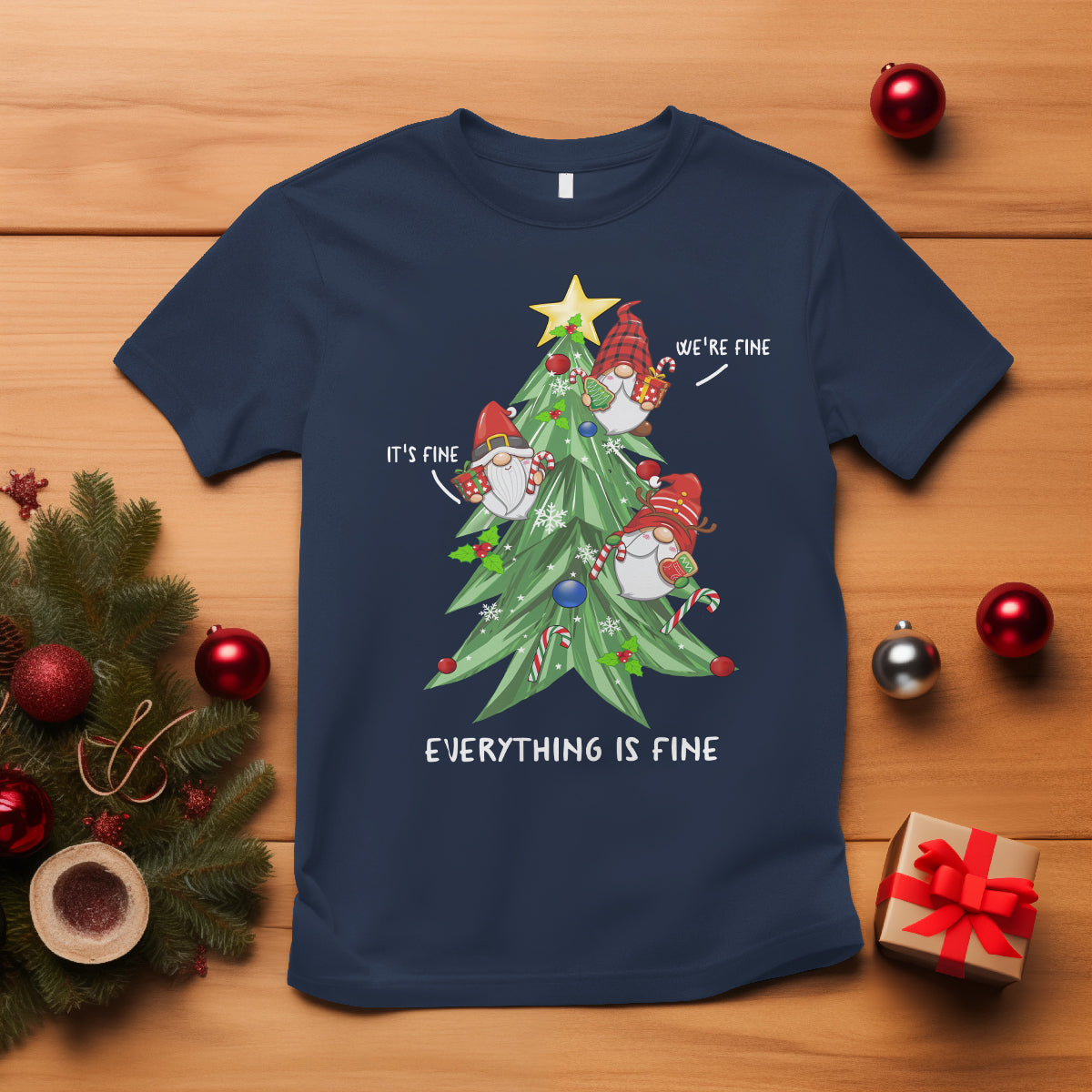 its-fine-were-fine-everythings-fine-funny-gnomies-t-shirt-with-christmas-tree
