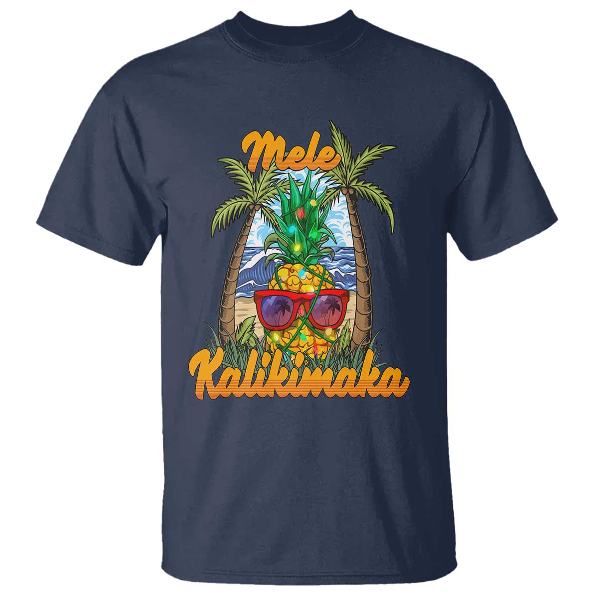 mele-kalikimaka-christmas-in-hawaii-xmas-light-pineapple-t-shirt