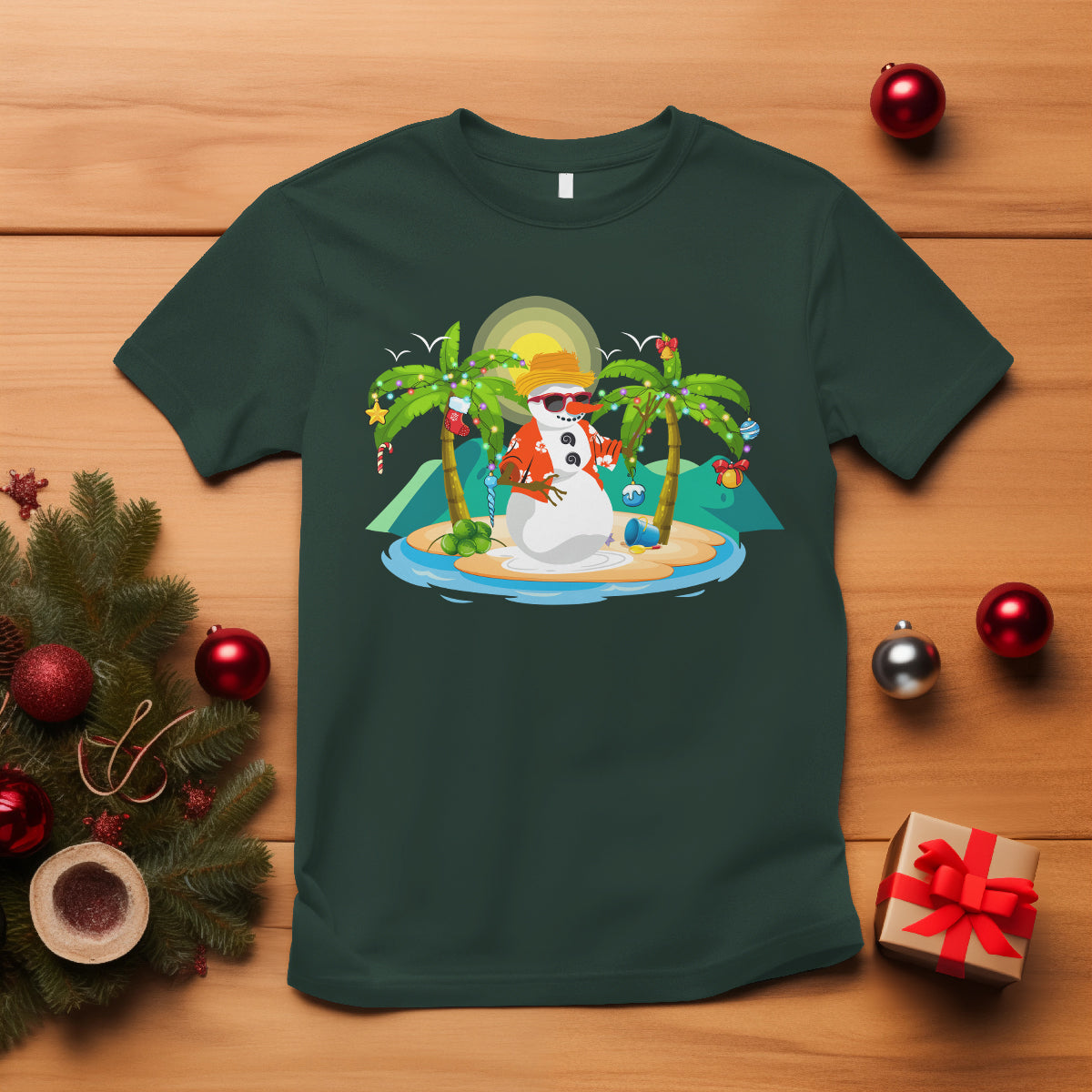 christmas-in-hawaii-t-shirt-hawaiian-snowman-xmas-palm-tree-at-the-beach
