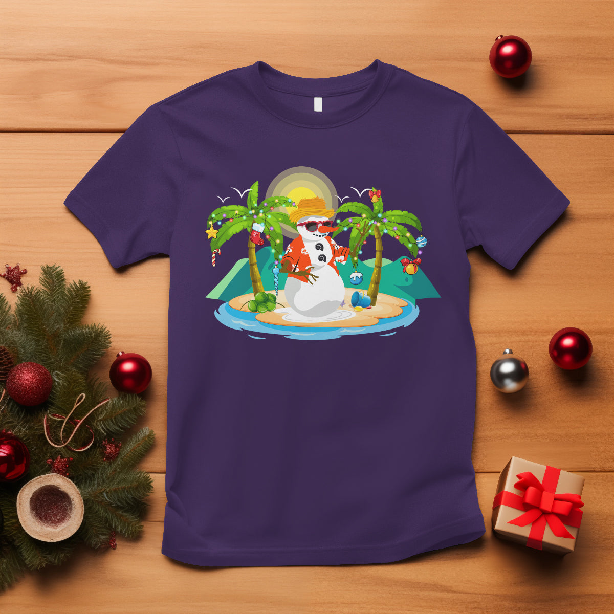 christmas-in-hawaii-t-shirt-hawaiian-snowman-xmas-palm-tree-at-the-beach