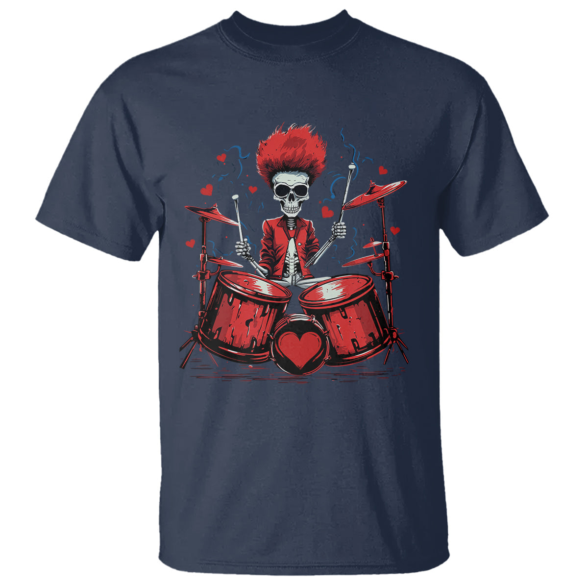 valentines-day-t-shirt-cool-skeleton-drummer-rock-lover