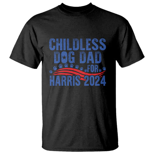 childless-dog-dad-for-harris-2024-t-shirt