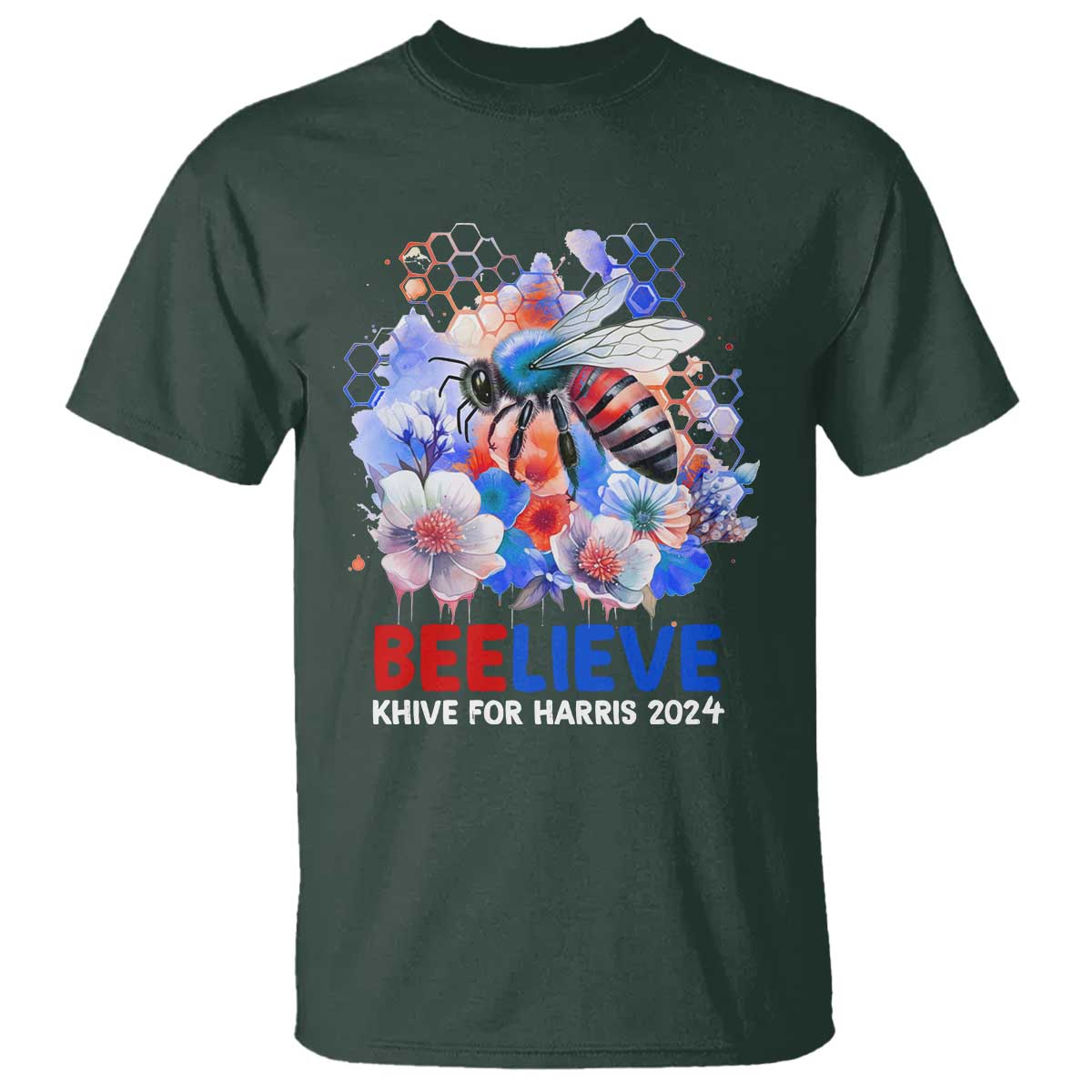 believe-khive-for-harris-2024-t-shirt-bee-american-flag