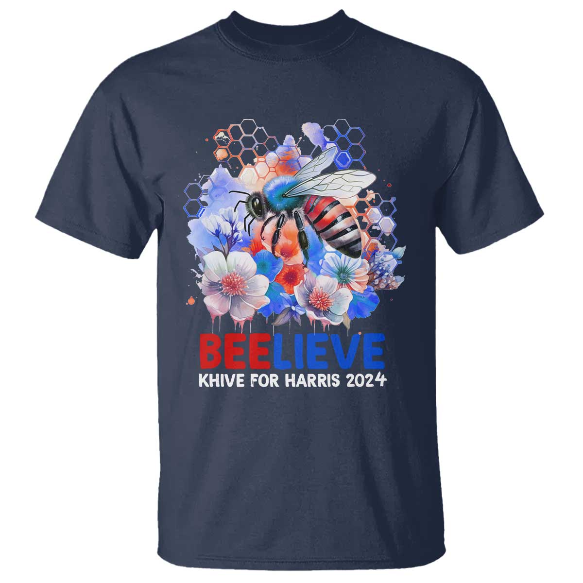 believe-khive-for-harris-2024-t-shirt-bee-american-flag